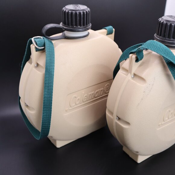 Coleman Water Canteen w Carry Strap Heavy Duty Plastic Camping Vintage Hiking - Picture 3 of 9
